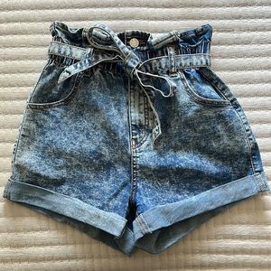 Acid wash shorts